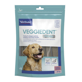 Virbac Snacks Dentários Veggiedent Fresh para cães de raça grande