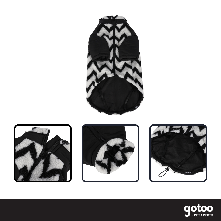 Gotoo Casaco com Padr&atilde;o Zigzag para c&atilde;es, , large Imagem n&uacute;mero 3
