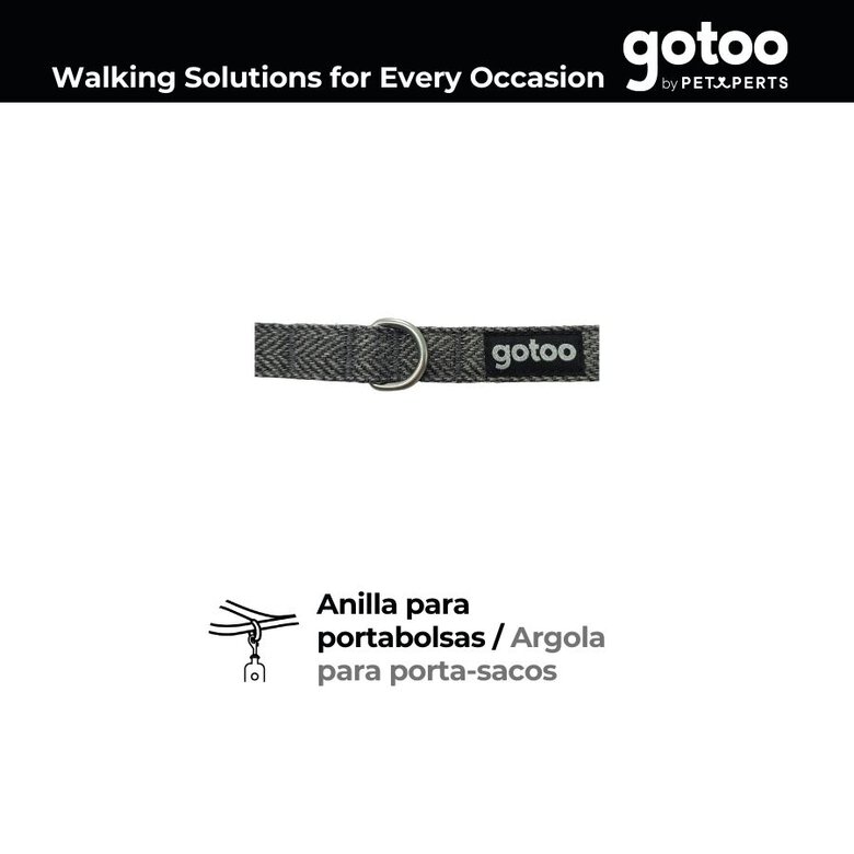 Gotoo Trela estampada herringbone cinza para cães,  Imagem número 3 Gotoo Trela estampada herringbone cinza para cães, , large Imagem número 3