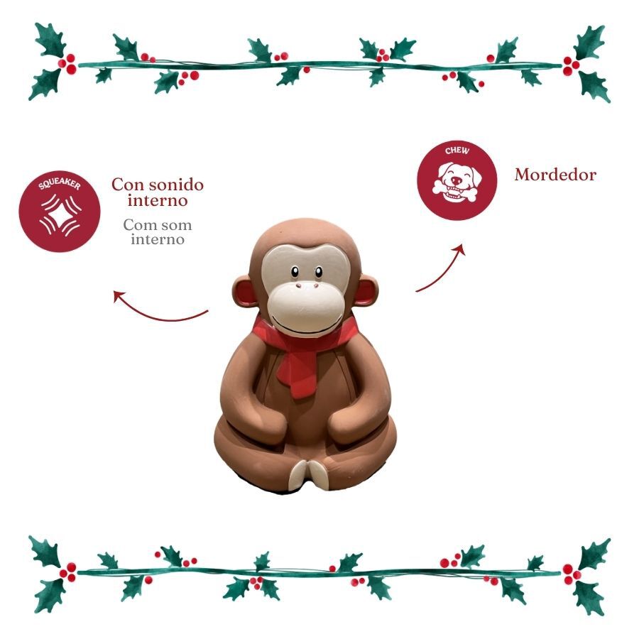 Wonder Christmas Macaco L&aacute;tex Brinquedo para c&atilde;es, , large Imagem n&uacute;mero 4