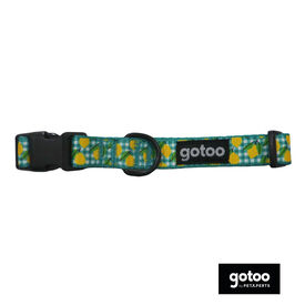 Gotoo Coleira estampada amarela para cães