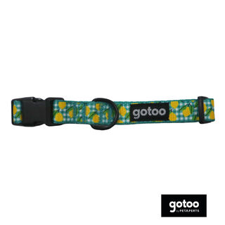 Gotoo Coleira estampada amarela para cães