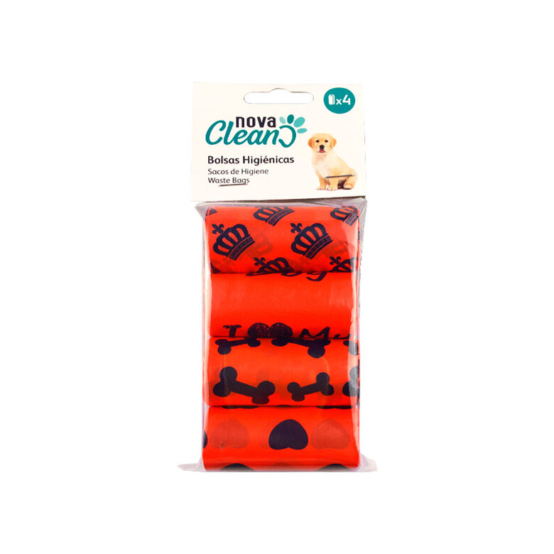 Nova Clean Sacos Higiénicos Vermelhos para cães - Pack 4, , large image number null