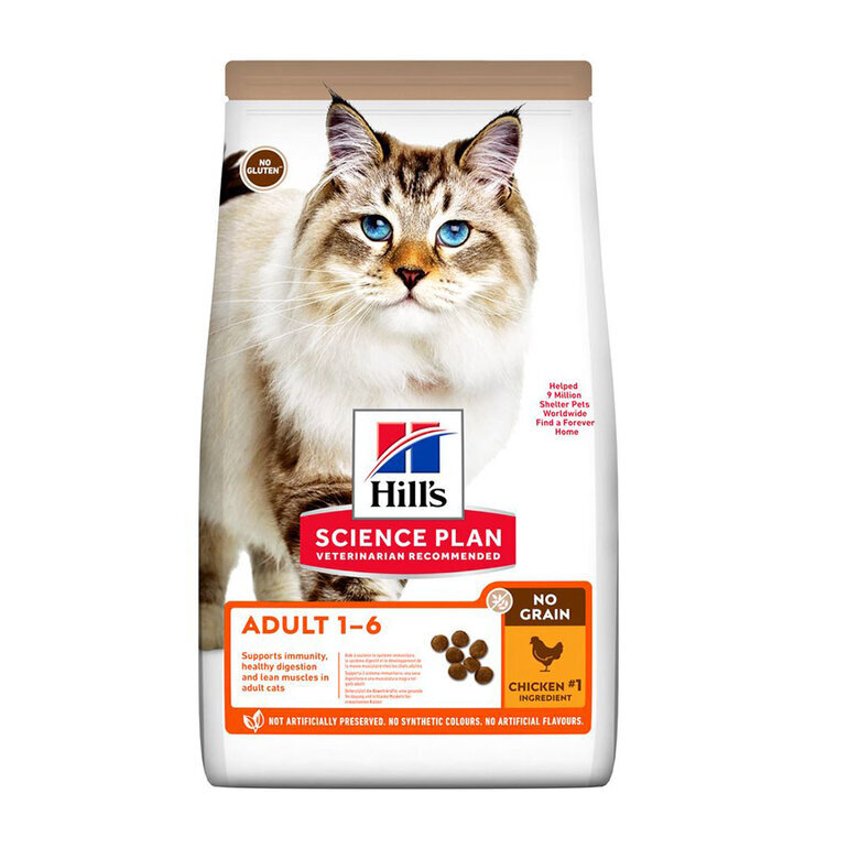 1.5 kg Hill's Science Plan No Grain Adult Frango ração para gatos,  Imagem número 2 1.5 kg Hill's Science Plan No Grain Adult Frango ração para gatos, , large Imagem número 2