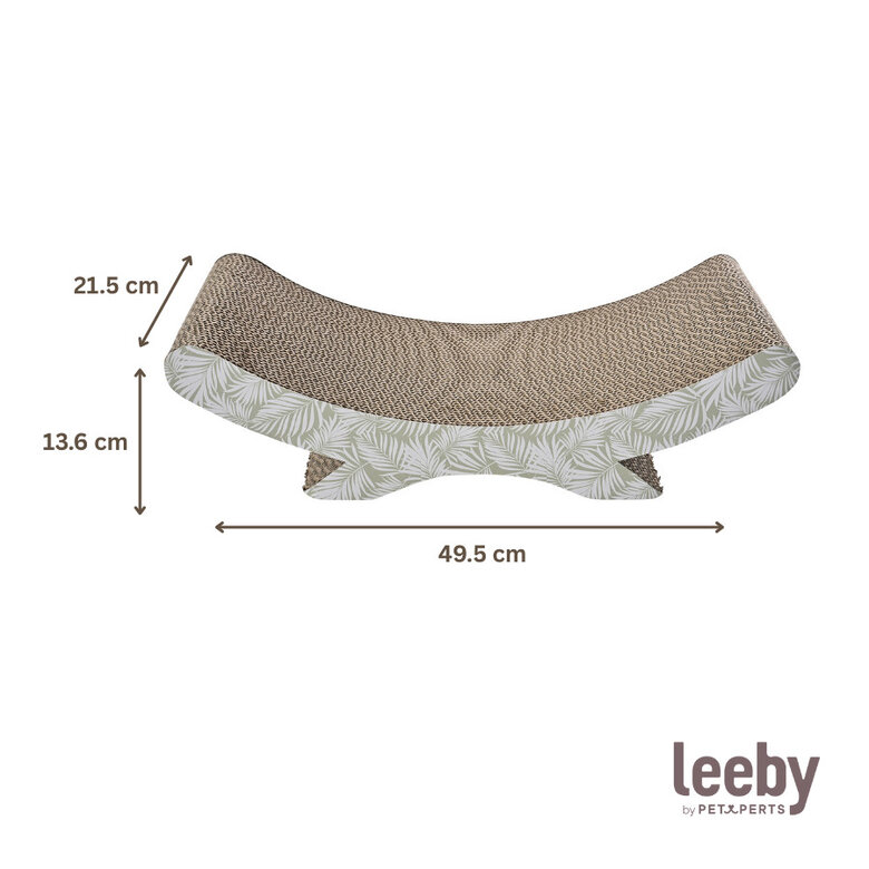 Leeby Remy Rocker arranhador de cartão horizontal com padrão de folhas para gatos,  Imagem número 6 Leeby Remy Rocker arranhador de cartão horizontal com padrão de folhas para gatos, , large Imagem número 6