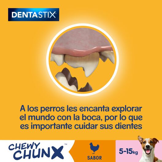 Pedigree Dentastix Chewy Chunx Snacks Dentários Frango para Cães Pequenos, , large image number null