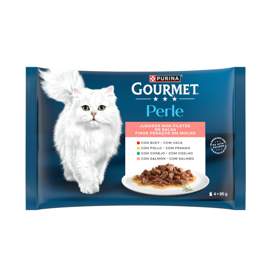 4 saquetas x 85 g Purina Gourmet Perle L&aacute;minas saquetas em molho para gatos &ndash; Pack 4, , large Imagem n&uacute;mero 1