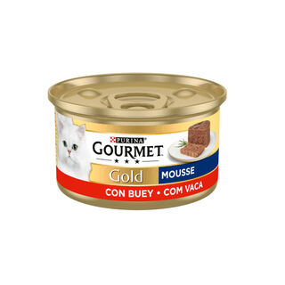 Gourmet Gold Mousse de Carne de Vaca em lata para gatos