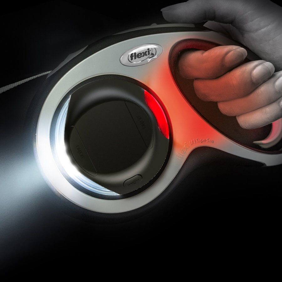 Flexi Lanterna de Luz Led Preta para trelas de c&atilde;es, , large Imagem n&uacute;mero 3