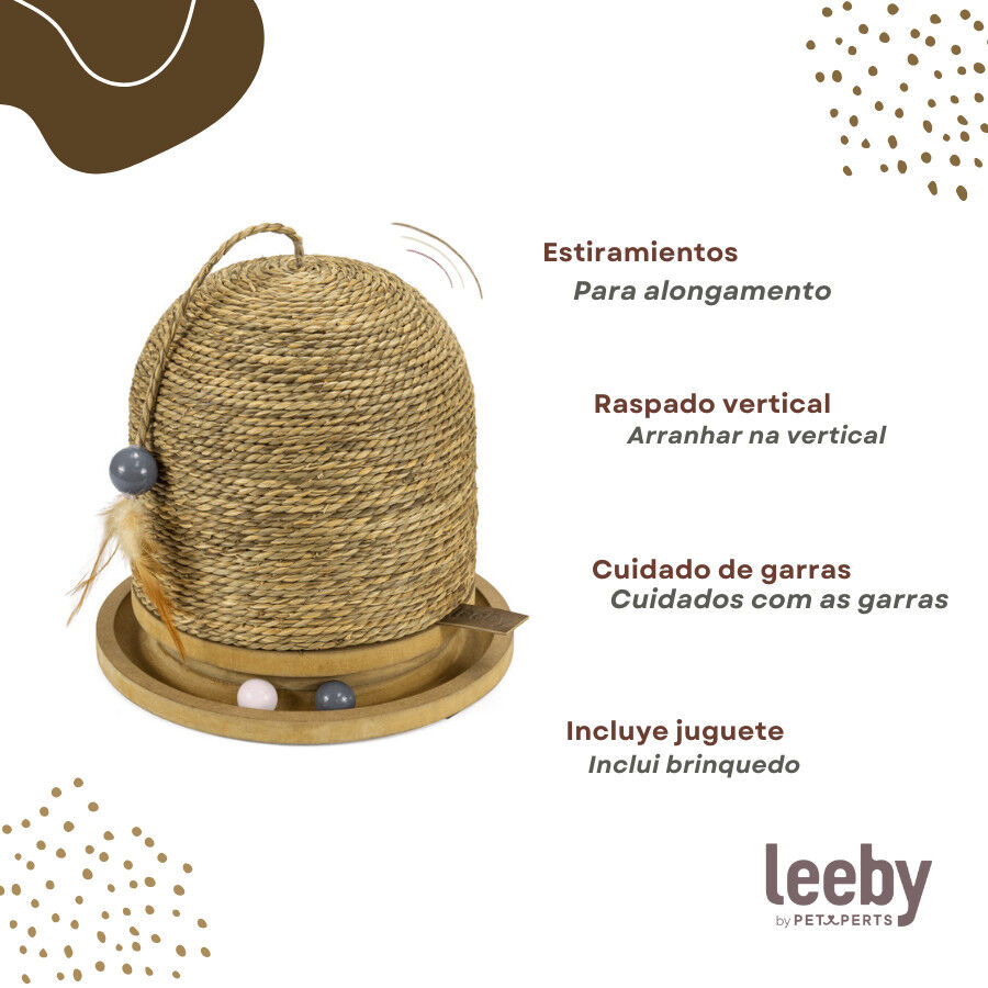 Leeby Beau arranhador redondo com brinquedo para gatos, , large Imagem n&uacute;mero 3