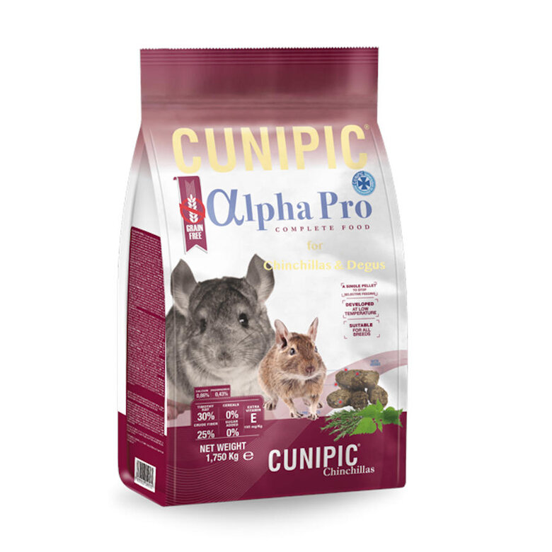 Cunipic Alpha Pro Grain Free comida chinchilas, , large image number null