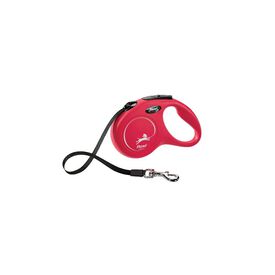 Flexi New Classic trela ​​extens&iacute;vel de fita vermelha para c&atilde;es
