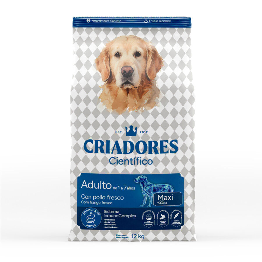 Criadores Cient&iacute;fico Adulto Maxi Ra&ccedil;&atilde;o de frango para c&atilde;es, , large Imagem n&uacute;mero 1