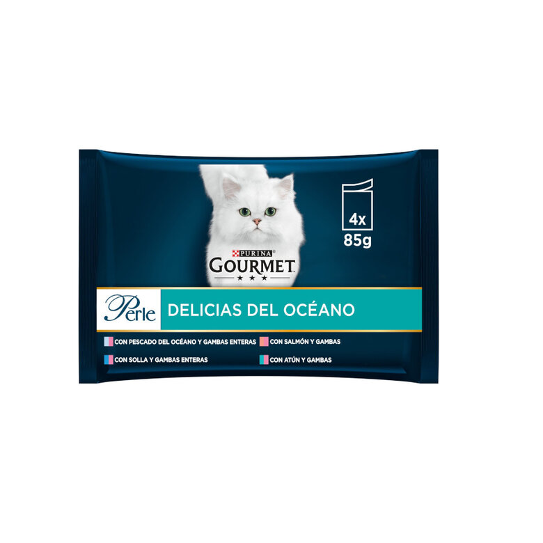 4 saquetas x 85 g Purina Gourmet Perle Láminas de Delicias do Oceano saquetas em molho para gatos,  Imagem número 1 4 saquetas x 85 g Purina Gourmet Perle Láminas de Delicias do Oceano saquetas em molho para gatos, , large Imagem número 1
