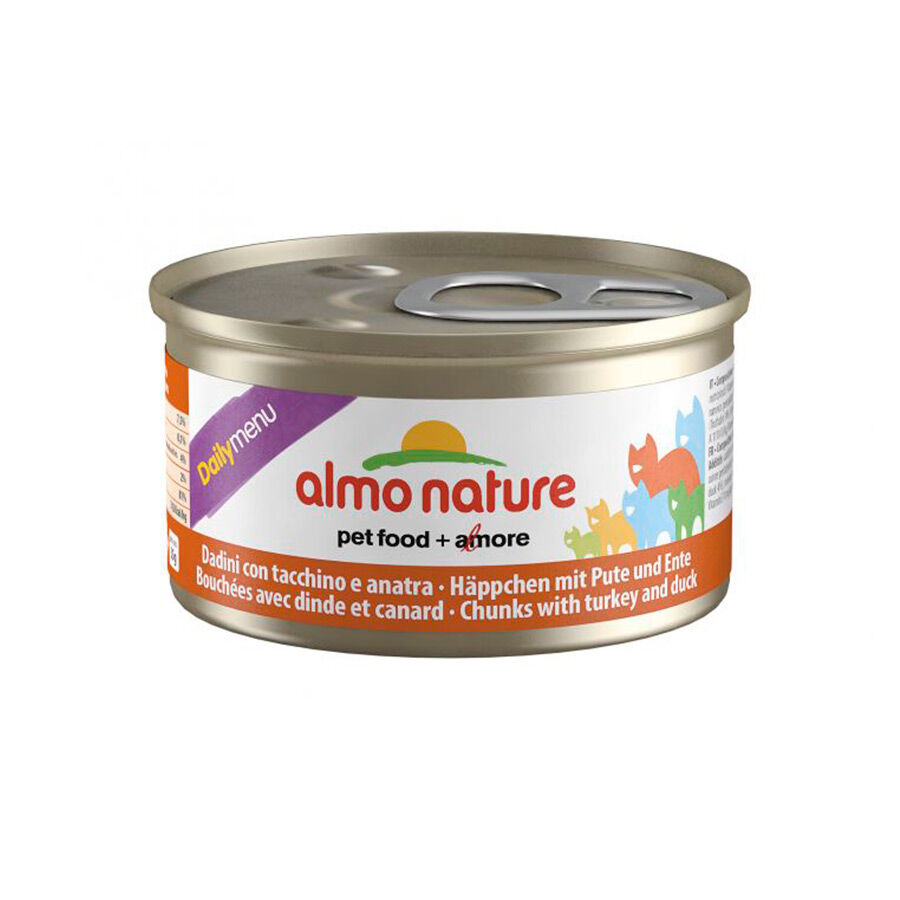 85 g Almo Nature Daily Pato e Peru lata para gatos, , large Imagem n&uacute;mero 1