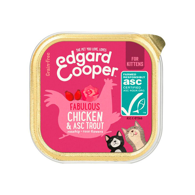 Edgard & Cooper Grain Free Frango e Truta terrina para gatos, , large image number null