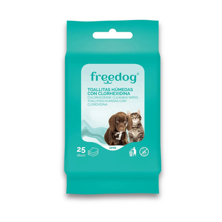 Freedog Toalhitas húmidas com clorexidina para cães e gatos, , large image number null