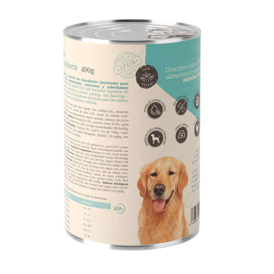 Natuka Alimento h&uacute;mido de frango e cenouras em lata para c&atilde;es, , large Imagem n&uacute;mero 2