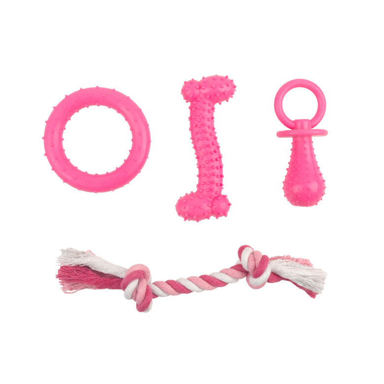 Tootoy! Chew Teething Rosa Conjunto de mordedores para cachorros,  Imagem número 2 Tootoy! Chew Teething Rosa Conjunto de mordedores para cachorros, , large Imagem número 2