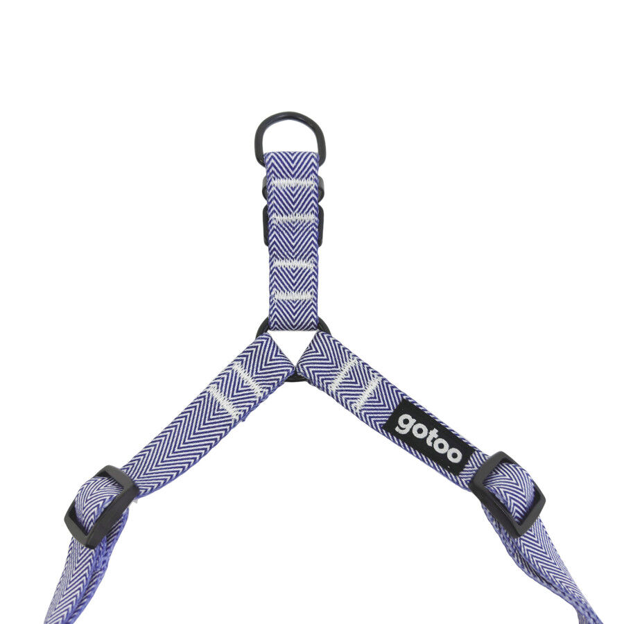 Gotoo Peitoral azul com listras para c&atilde;es, , large Imagem n&uacute;mero 3
