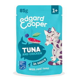 Edgard & Cooper Comida h&uacute;mida de atum e frango em molho em saquetas para gatos