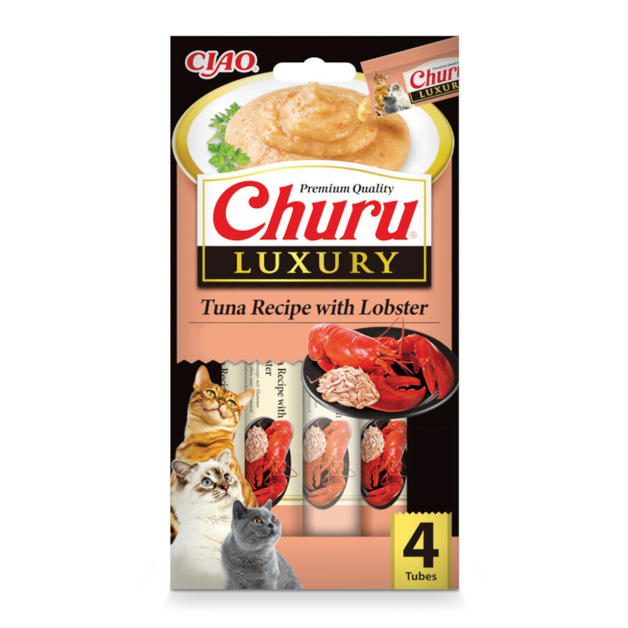 4 saquetas x 14 g Churu Luxury Snack Atum e Gambas para gatos, , large Imagem n&uacute;mero 1