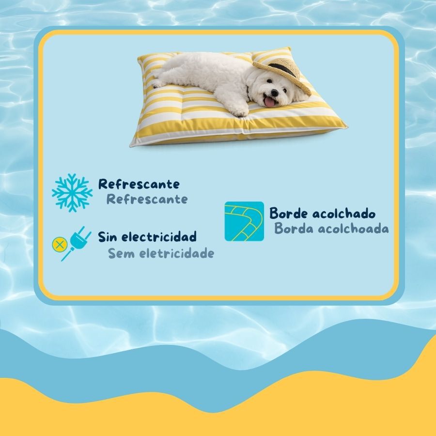 Summer Vibes Cool Rectangular Cama Refrescante para c&atilde;es, , large Imagem n&uacute;mero 3