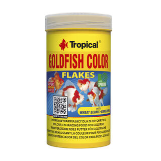Comida de peixe em flocos coloridos para peixes dourados tropicais