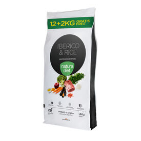 Natura Diet Ib&eacute;rica e Arroz ra&ccedil;&atilde;o para c&atilde;es