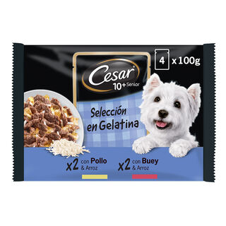 Cesar Mistura de Carnes Geleia em Saquinho para Cães Sénior - Multipack