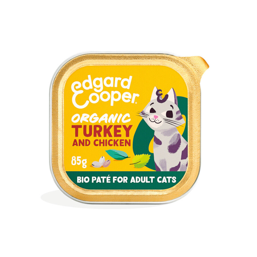 85 g Edgard y Cooper Adult Peru e Frango Org&acirc;nico em Pat&eacute; terrina para gatos, , large Imagem n&uacute;mero 1