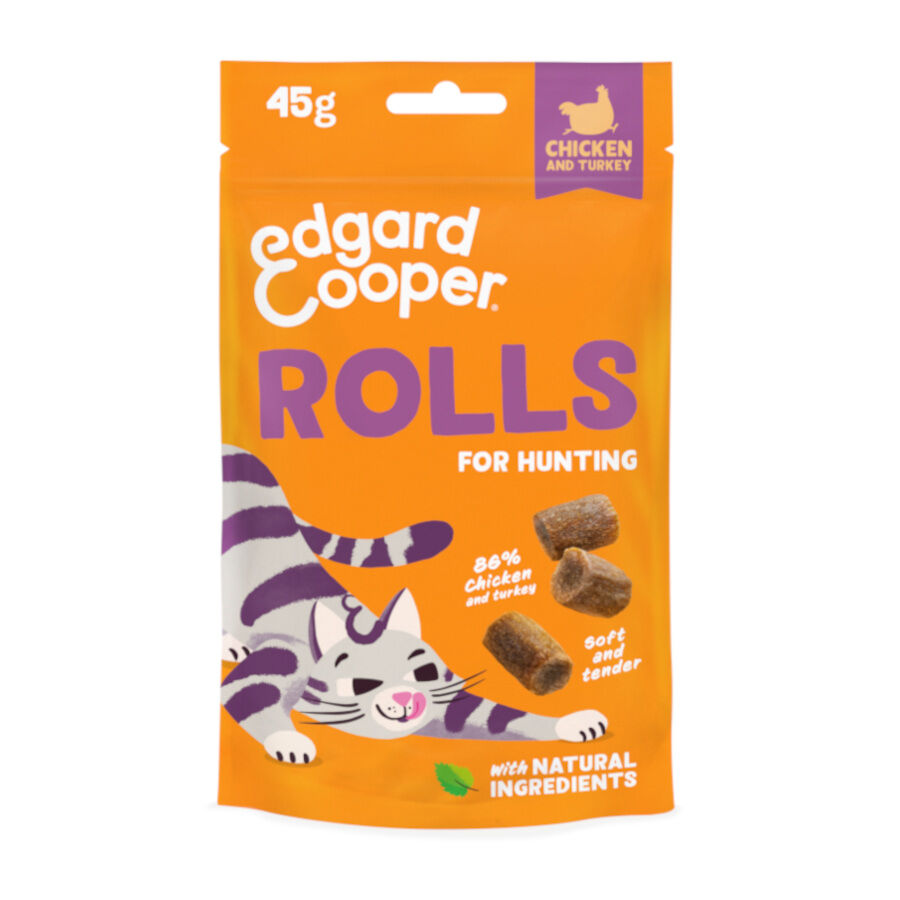 45 g Edgard & Cooper Rolls Snack de frango e peru para gatos, , large Imagem n&uacute;mero 1