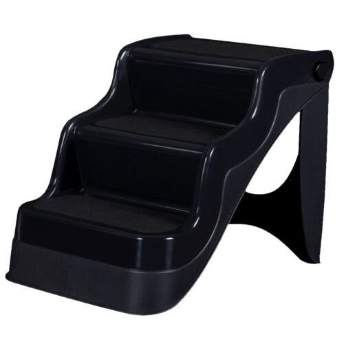 Flamingo escalera plegable negra para perros gatos Imagem n&uacute;mero 1