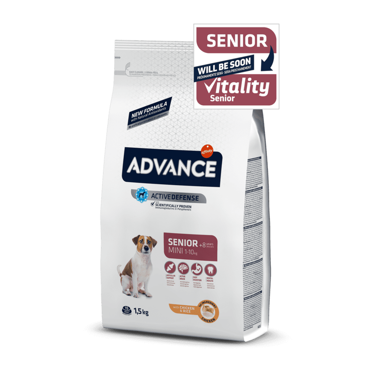 Advance Active Defense Senior Mini +8 Frango e Arroz ração para cães, , large image number null