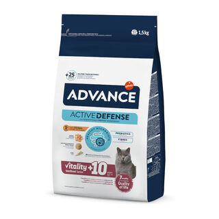 Advance Active Defense Sterilized +10 frango e cevada ração para gatos