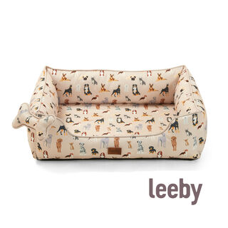 Leeby Cama estampada ortopédica para cães