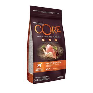 Wellness Core Adult Medium Original Peru e Frango ração para cães 