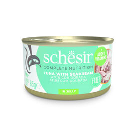 Schesir Adult Atum com Dourada Comida gelatinosa lata para gatos