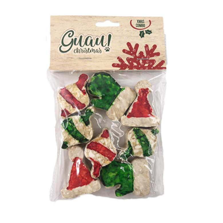 1 ud. Guau Christmas Bocaditos de Couro Prensado para cães,  Imagem número 1 1 ud. Guau Christmas Bocaditos de Couro Prensado para cães, , large Imagem número 1