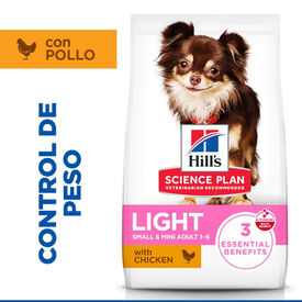 Hill's Science Plan Light Ração de frango para cães de raças pequenas e mini