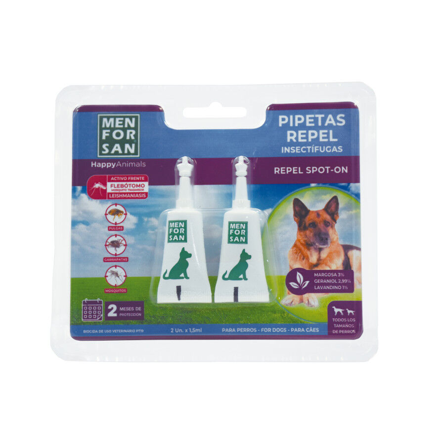 2 x 1.5 ml Menforsan Pipetas repelentes naturais para c&atilde;es, , large Imagem n&uacute;mero 1