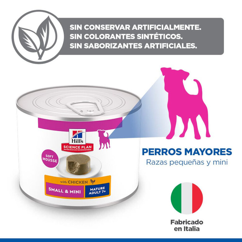 200 g Hill's Science Plan Mature Smalle Mini Mousse de Frango em lata para cães,  Imagem número 4 200 g Hill's Science Plan Mature Smalle Mini Mousse de Frango em lata para cães, , large Imagem número 4