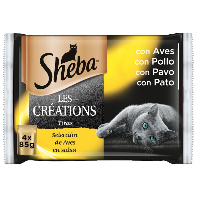 4 saquetas x 85 g Sheba Les Créations Pollo Molho em Saqueta para Gatos - Multipack,  Imagem número 1 4 saquetas x 85 g Sheba Les Créations Pollo Molho em Saqueta para Gatos - Multipack, , large Imagem número 1