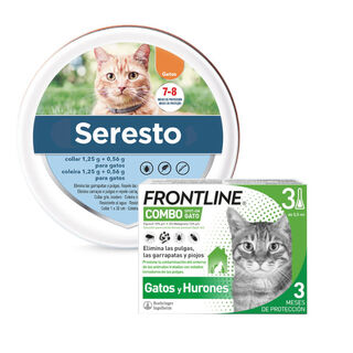 Seresto + Frontline pack de pipeta e coleira antiparasitária para gatos