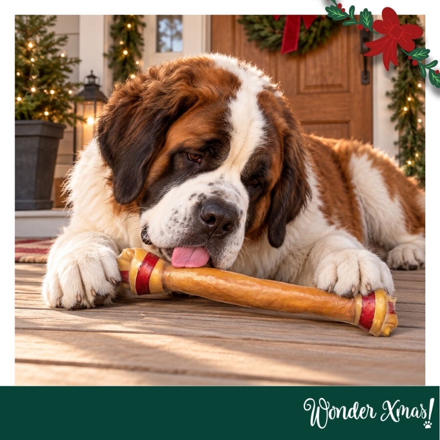 1 un. Wonder Christmas Osso Gigante de Couro Prensado Snacks para C&atilde;es, , large Imagem n&uacute;mero 2
