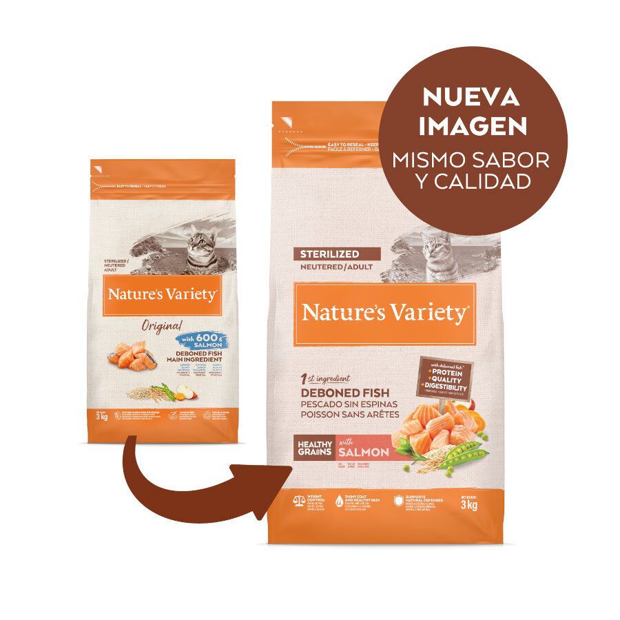 7 kg Nature's Variety Original Adult Sterilised Salm&atilde;o ra&ccedil;&atilde;o para gatos, , large Imagem n&uacute;mero 2
