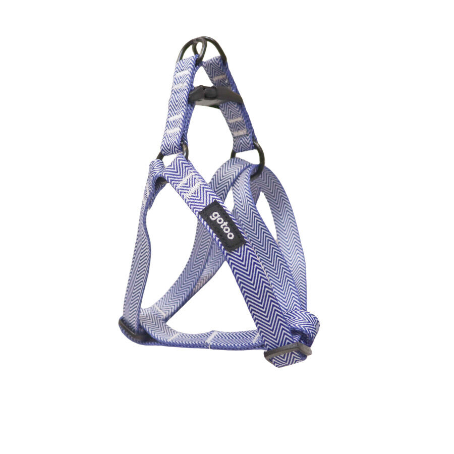 Gotoo Peitoral azul com listras para c&atilde;es, , large Imagem n&uacute;mero 1