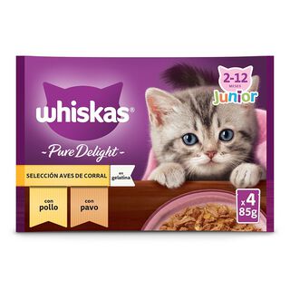 Whiskas Casserole Aves Geleia em Saqueta para Gatos Júnior