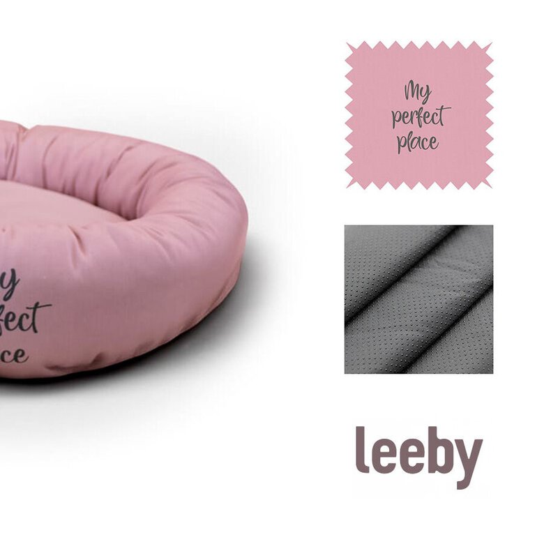 Leeby Cama Donut Antiderrapante Rosa para gatos,  Imagem número 3 Leeby Cama Donut Antiderrapante Rosa para gatos, , large Imagem número 3