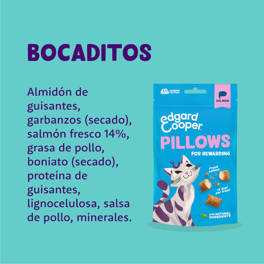 4 pacotes x 60 g Edgard & Cooper Pillows Snack de salm&atilde;o para gatos Pack Poupan&ccedil;a!, , large Imagem n&uacute;mero 5
